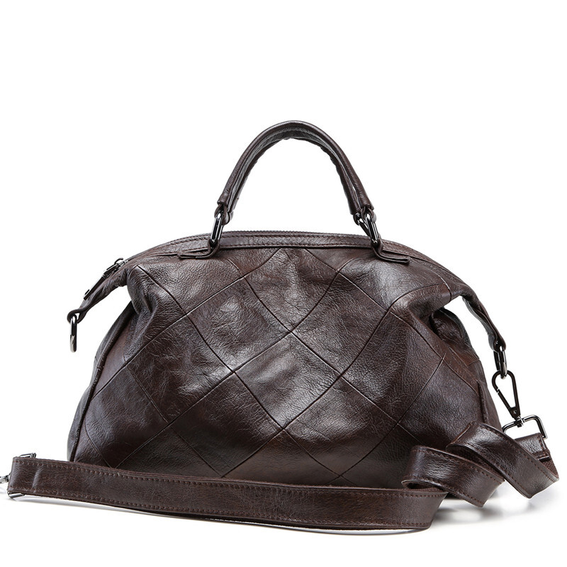Luxury Handbag Women Genuine Leather Bags Solid Color Zipper Design Work Commuter Casual Tote Ladies Shoulder Crossbody Bag