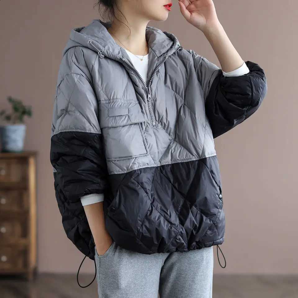 2021 Women's Autumn and Winter New Lightweight Jacket Casual Loose Hooded Pullover Warm Puffer Jacket Women's Clothing J15478 H260917