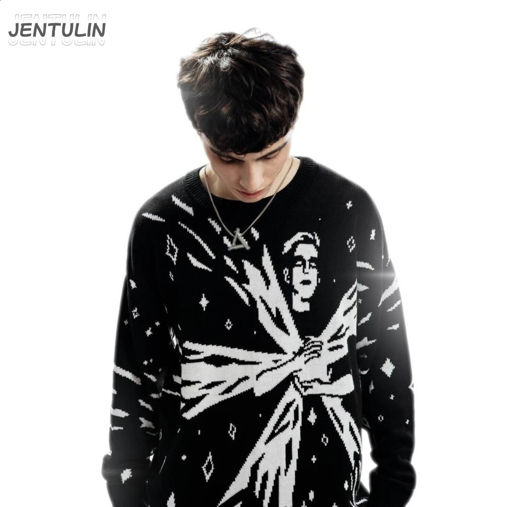 Men Women Hip Hop Abstract Quasar Knitted Sweater Harajuku Fashion Loose Tops Casual Streetwear Pullover Y2K Clothes Vintage 90s260916