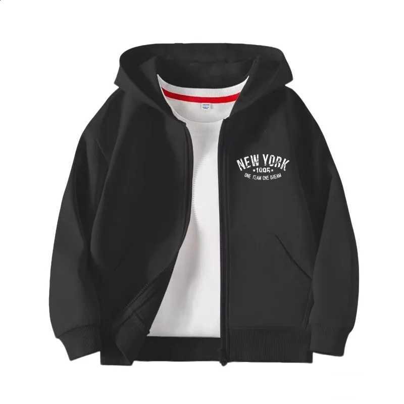 Spring Autumn Children Zipper Hoodies Coat Boys Age 5-12 Leisure Tops Kids Boy Fashion New York City Cardigan JacketT260916