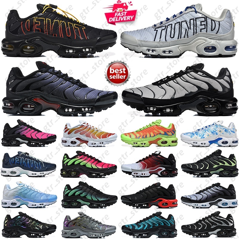 2026 Classic Designer Sneakers Running Shoes tn tns for Men women Triple Black White Metallic Volt Silver Light Photography Tpu Trainers size 40-46