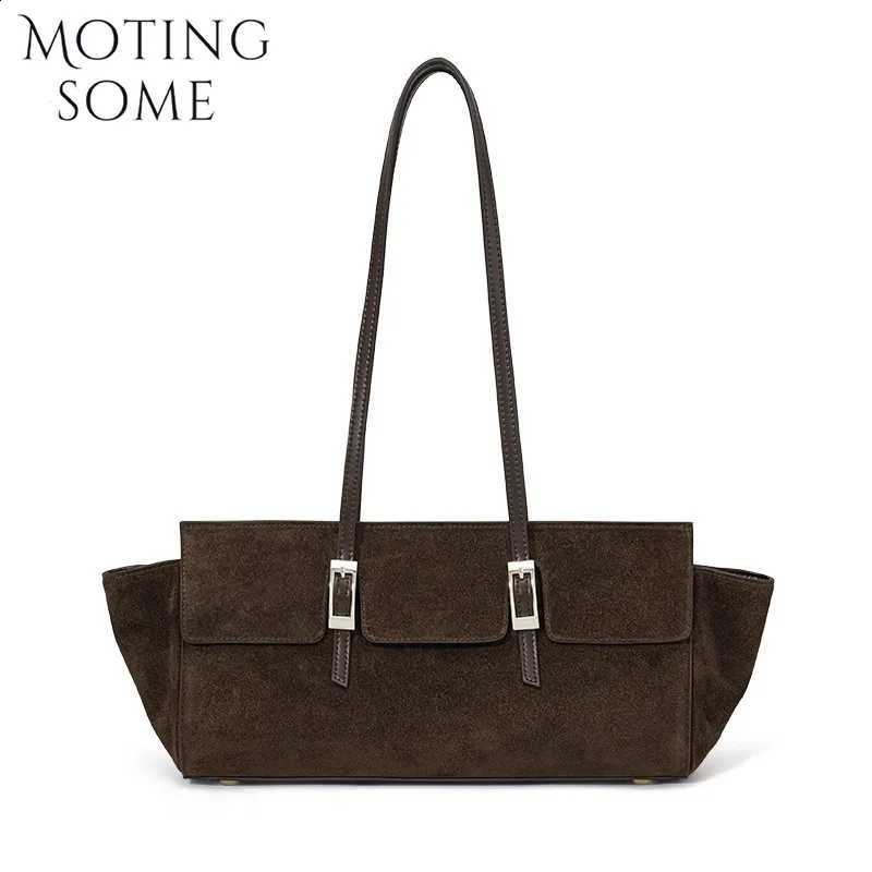 Leather Genuine MOTINGSOME Woman Matte Bags Niche Design Sense Frosted Cowhide Underarm Bag Shoulder Large Capacity Tote 2026 H260905