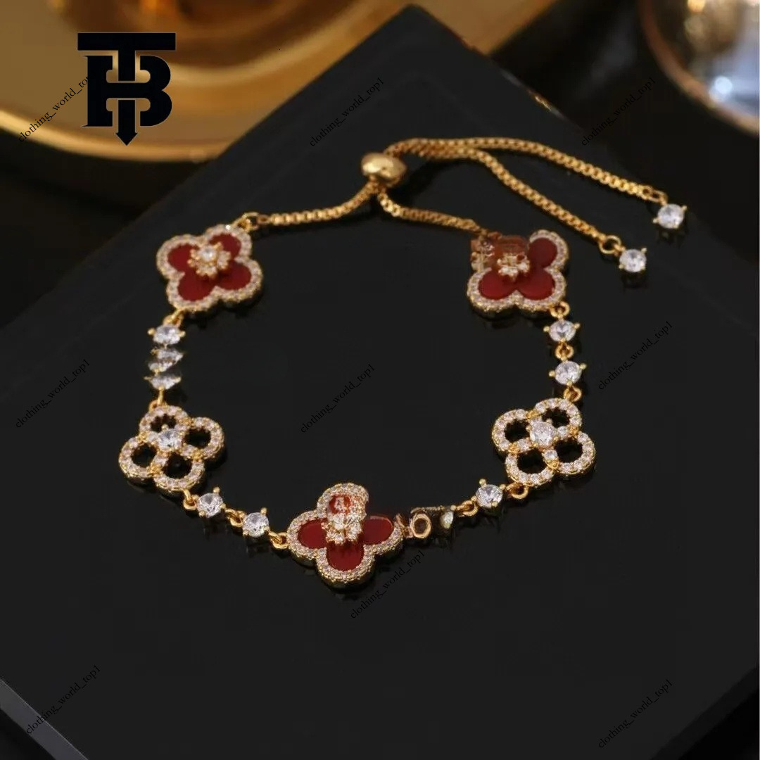 TB BHULAMTE Designer Lucky Bracelet New Luxury Women's Gold Clover Shiny Hollow Accessories Elegant Party Jewelry Fashion Festival Gift 86b e1e