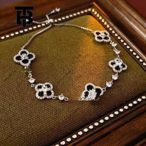TB BHULAMTE Designer Lucky Bracelet New Luxury Women's Gold Clover Shiny Hollow Accessories Elegant Party Jewelry Fashion Festival Gift 156 079