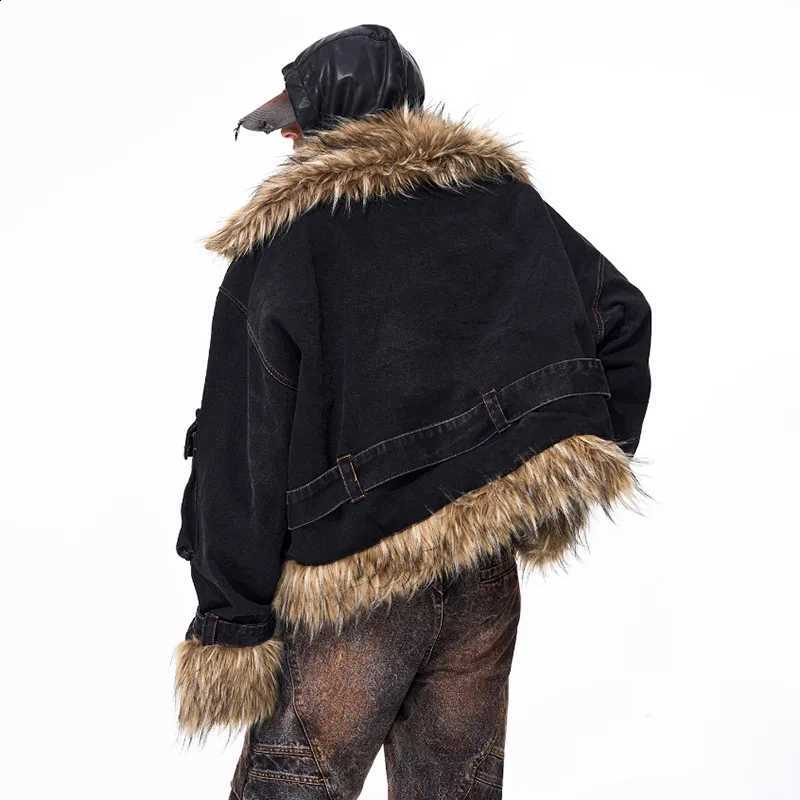 Faux Personalized LUZHEN Fur Fashion Splicing Design Thickened Warm Winter Parka Coat Men's 2025 New Streetwear Clothes JY4867 W260915
