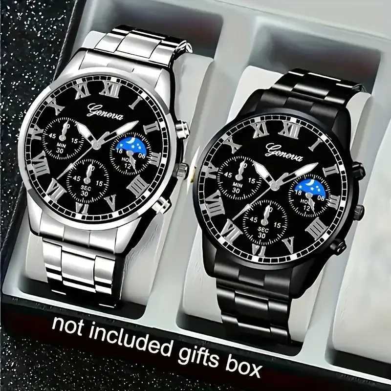 2-piece men's quartz watch set with different dials the perfect gift for brothers colleagues and familyT260916