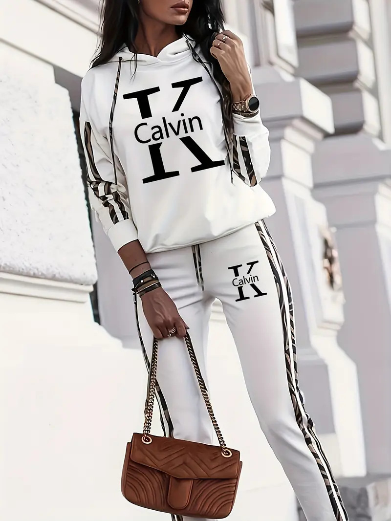Designer 2026 Autumn and Winter New Fashion Vacation Hoodie Set, Calvin Fashion Print