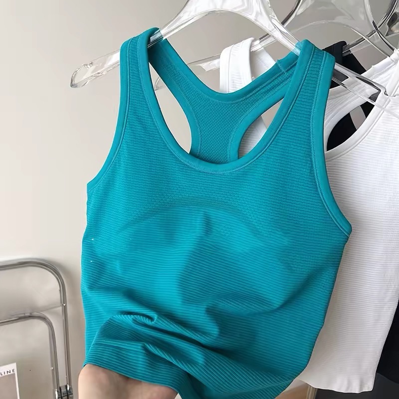 Women's Stretch One Piece Yoga Sports Vest I-Shaped Slimming Camisole Short Style Running Fitness Outerwear 26Y0917