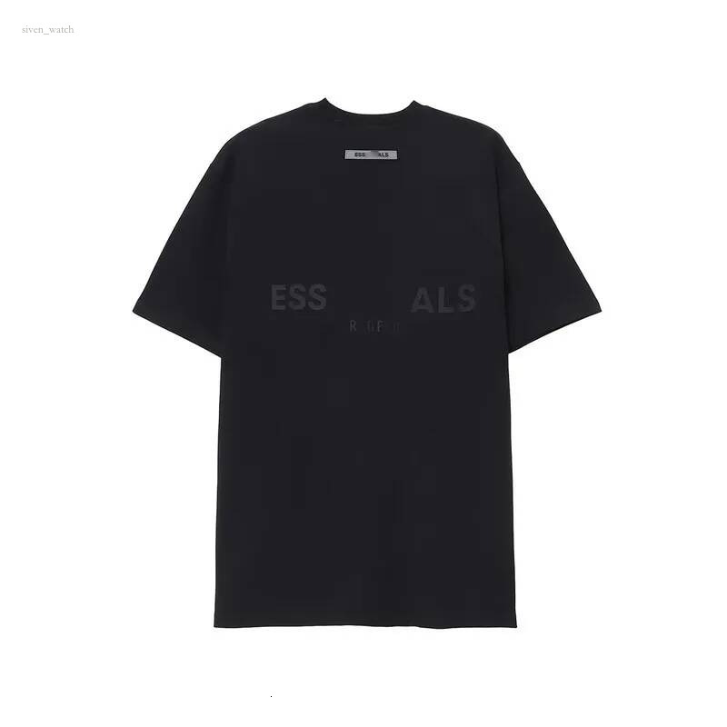 Designer Men's essencial T-shirt Back Letter Embossed Logo Vintage High Street Men's and Women's Summer Casual Loose Short Sleeve ess