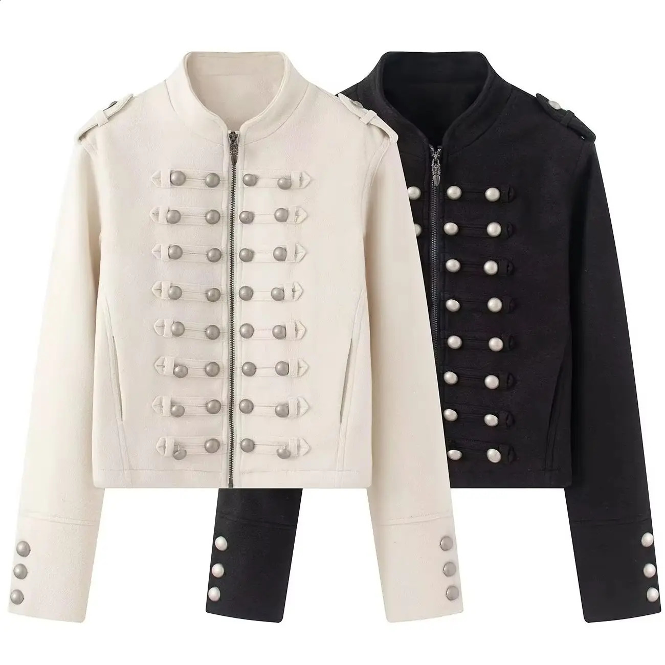 2026 Autumn Winter Women's y Vintage Y2K Punk Tweed Woolen Jackets Crop Tops Lady Elegant Buttons Streetwear Short Coats 260915