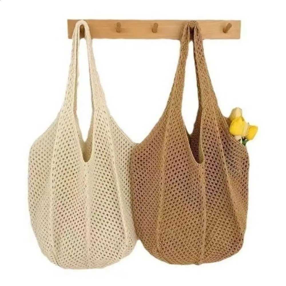 New Chic Style Shoulder Bags Large Capacity Openwork Design Beach Tote Bag Polyester Womens Handbag Casual Use H260916