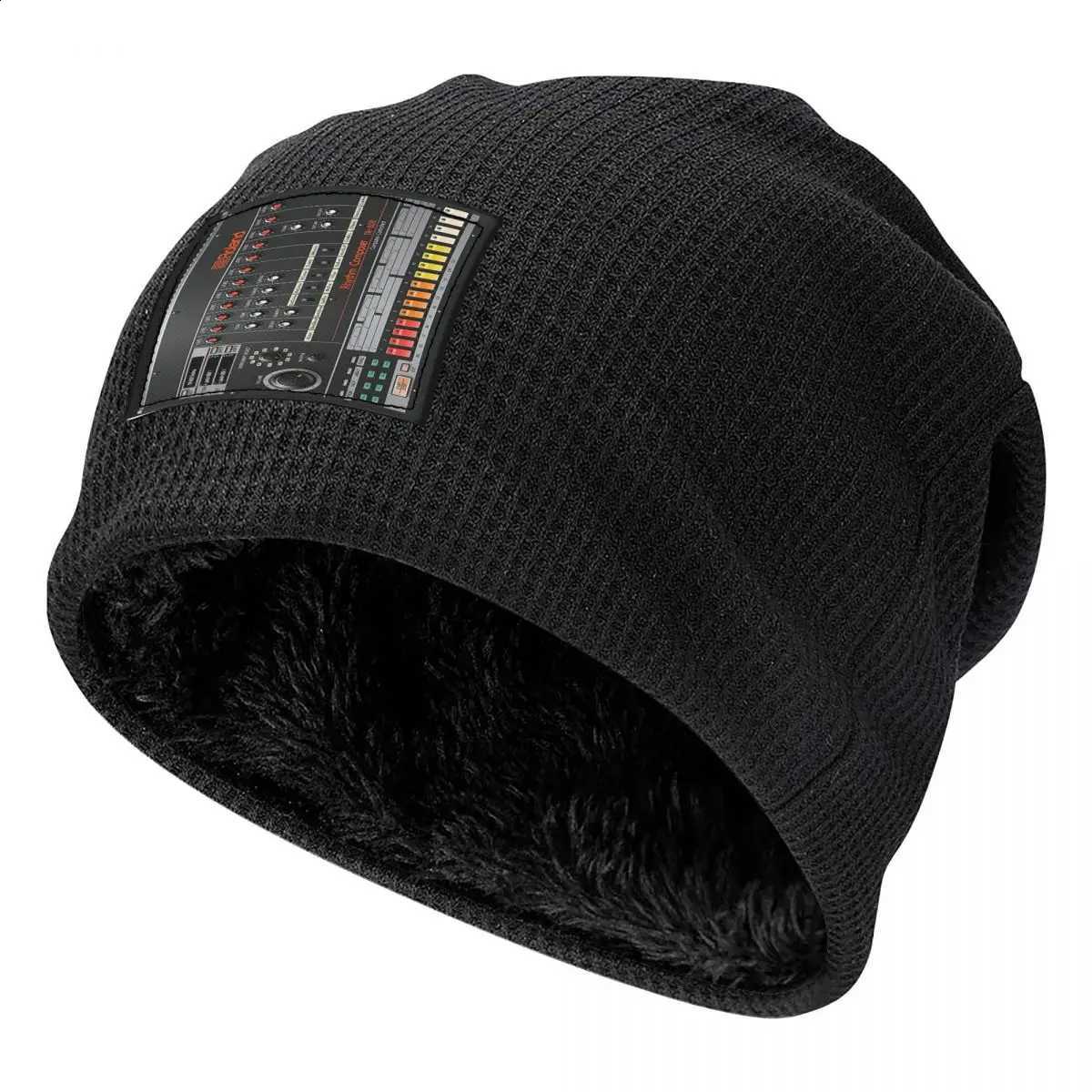 Roland 808 Rhythm Composer Waffle Knit Fleece Lined Beanie with PU Leather Patch Unisex Warm Winter Soft CapT260916