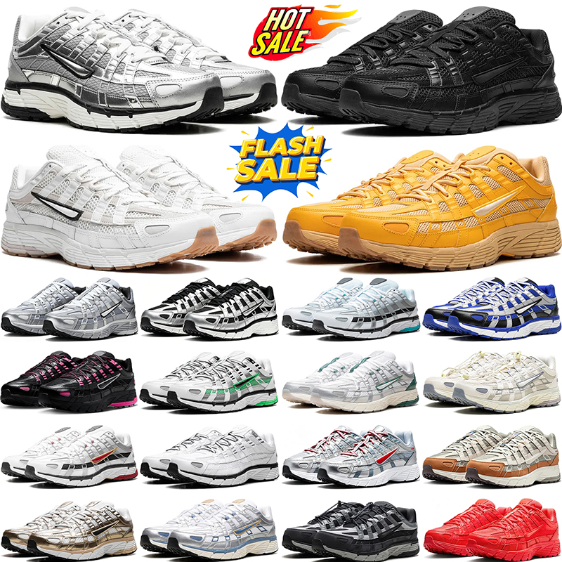 designer running shoes p6000 mens sneakers woman p-6000 trainers Casual Metallic Silver White Sail Triple Black Silver jogging walking shoe with box