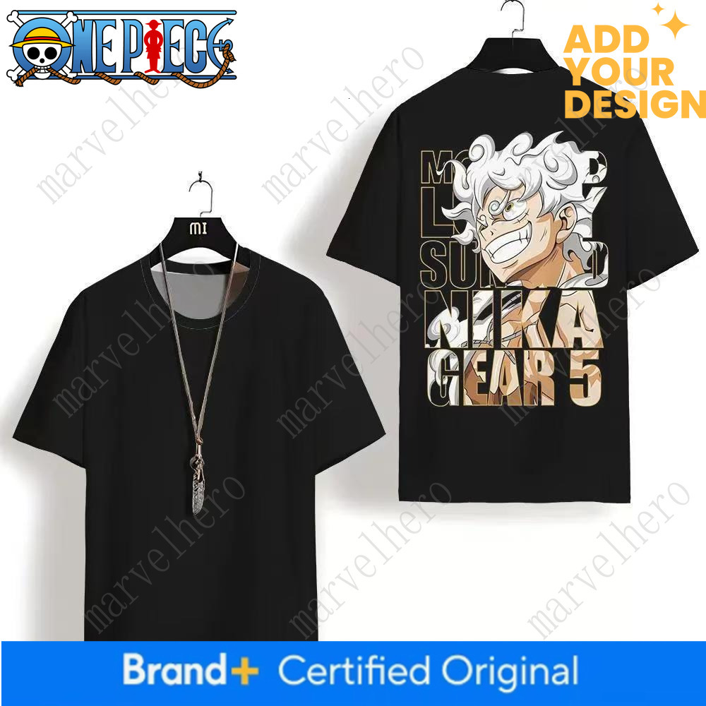 One Piece Cartoon 3D Print Slim Fit Short Sleeve T-shirt Street Style Men's Loose Fashion