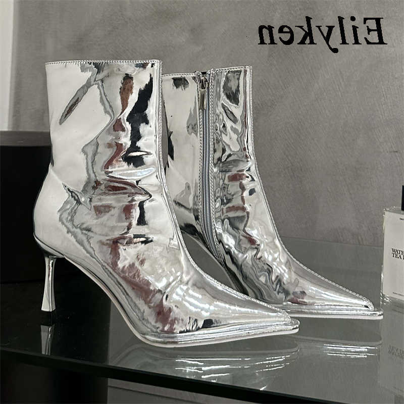 Eilyken fa1 Soft Leather Low Heel Zippers Women Ankle Boots Pointed Toe Spring Autumn Outdoor Short Ladies Shoes D260917