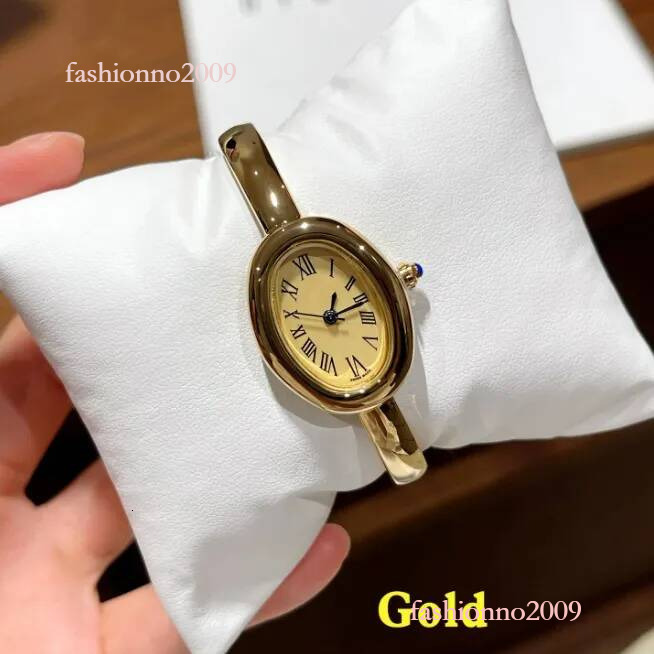 Unique Bathtub Cartixx Watch Vintage Designer Womens Gold Plated Oval Car Tierness Watches High Quality Classic Cartiierness Wristwatch Wedding Mont