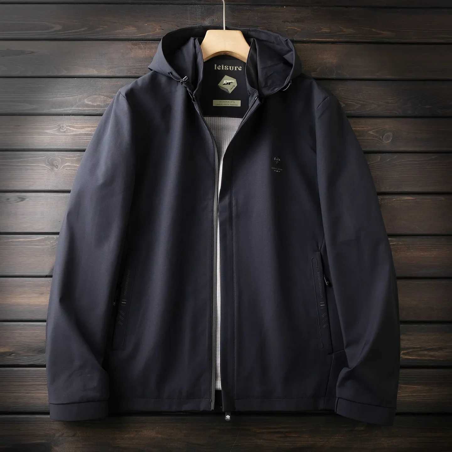 Italian light business comfortable and smooth milk silk high-end men's windproof and waterproof hooded jacket C260917