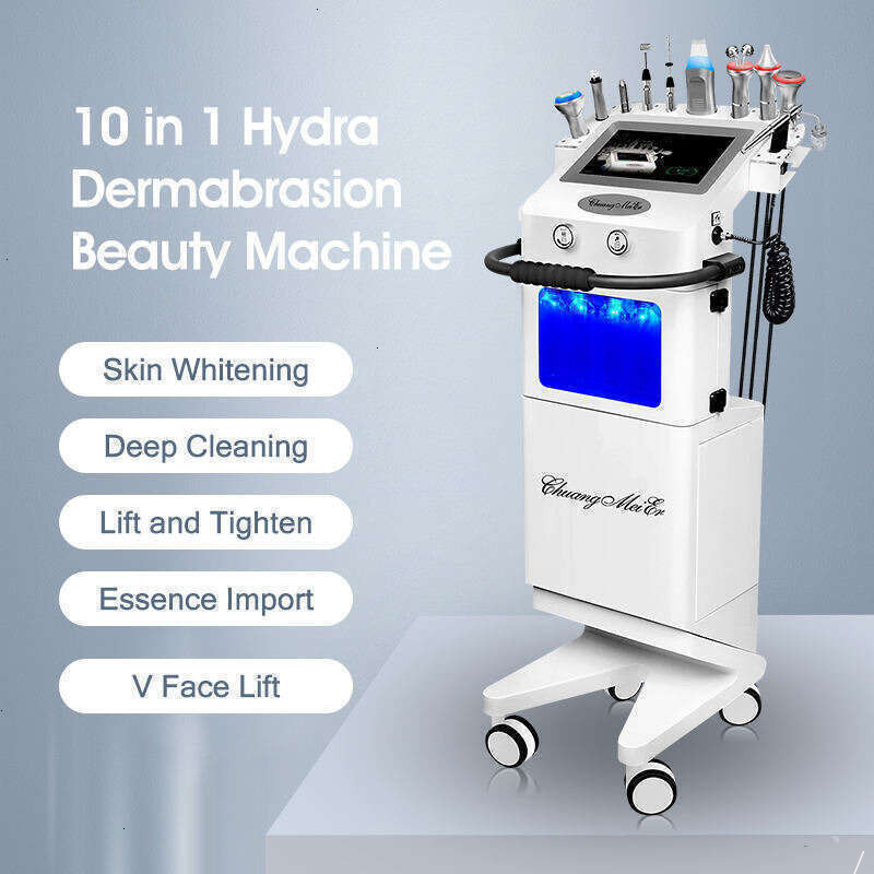 Ace Omnipotent 10 In 1 Anti-Aging Dermabrasion Aqua Peeling Skin Water Replenishing Smoothing RF Wrinkle Dark Circle Remove Instrument With Ion Mask