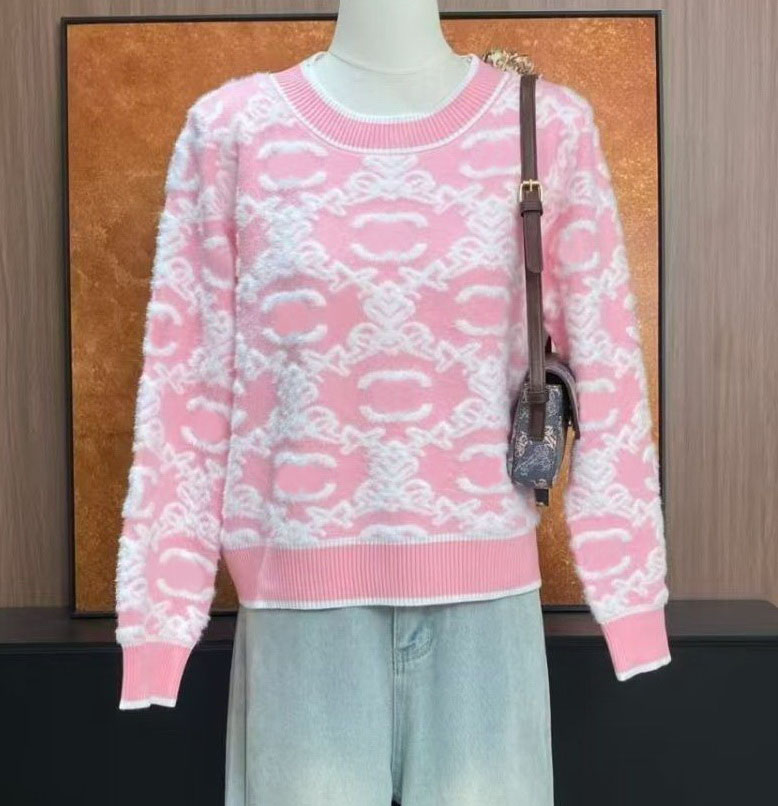 designer puff cashmere sweater womens loose round neck sweaters fashion versatile letter embroidery knit bottom shirt pullover knitwear