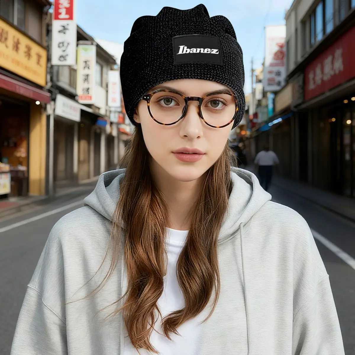 Ibanez Guitars Waffle Knit Fleece Lined Beanie with PU Leather Patch Unisex Warm Winter Soft CapT260916