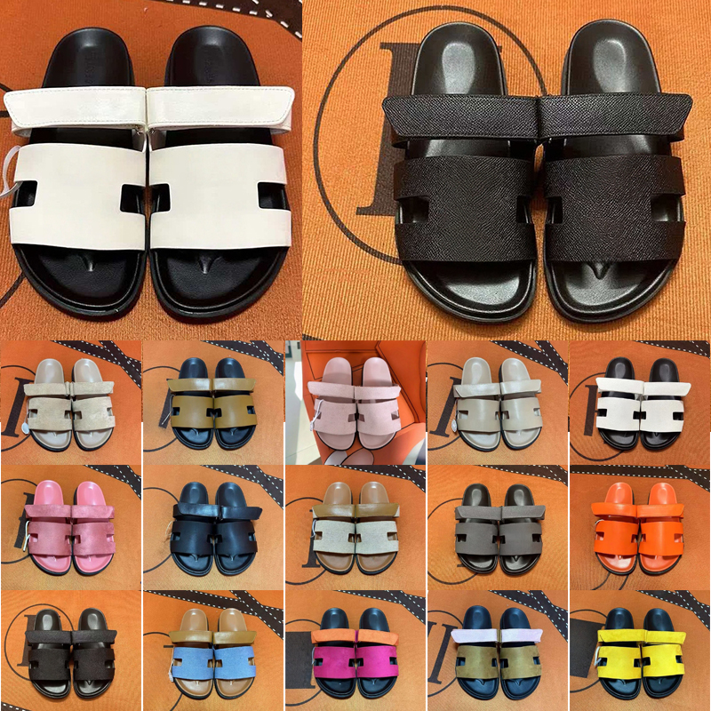 Designer Casual Slides Men Women Open Toe Sandals Adjustable Double Strap Velcro Platform Slippers Everyday Summer Walking Shoes Fashion Daily 36-45