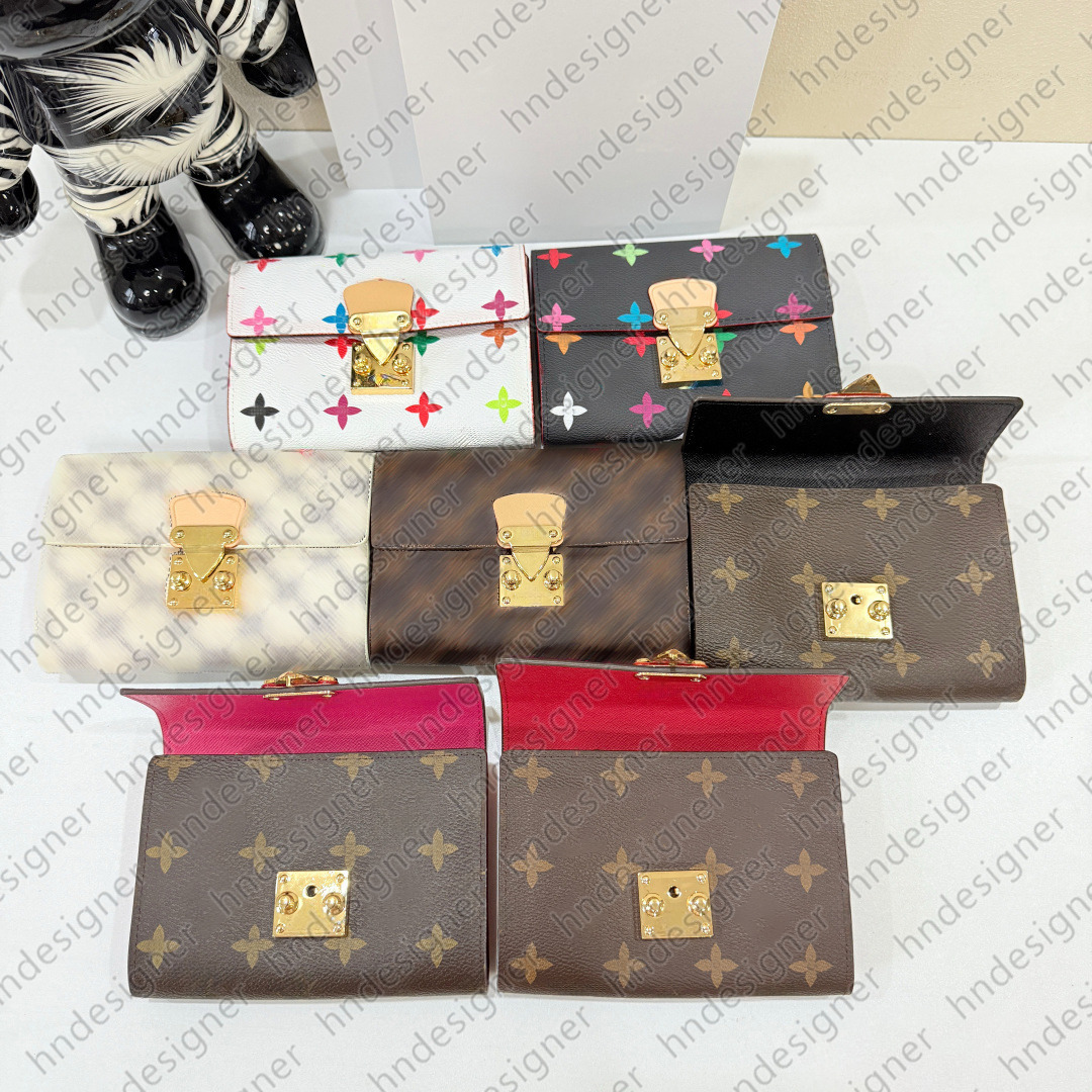 Designer Wallet Womens Flap Coin Purse Luxury Card Holders Key Pouch Fashion Monogram Billfold Clutch Money Clip M58106 A01BLO