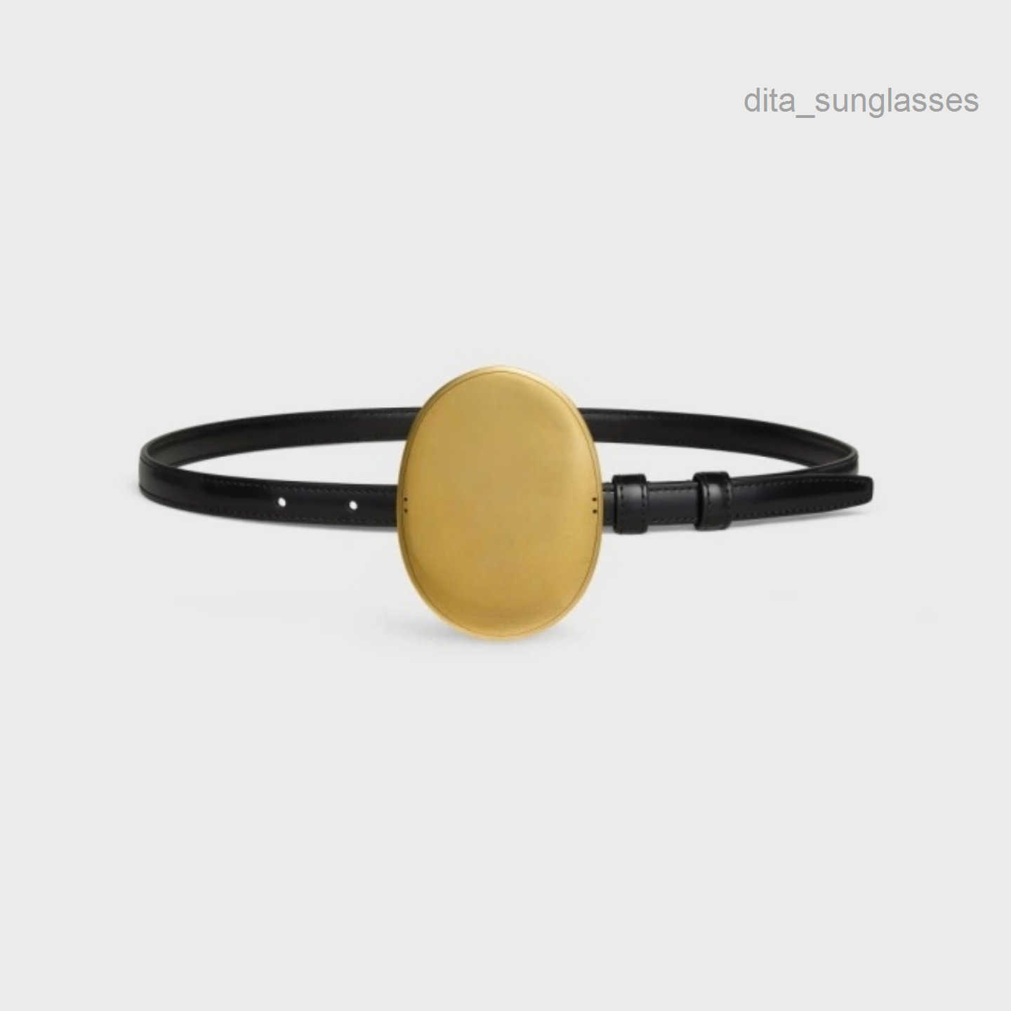 Women's 13mm Taurillon Leather Belt with Gold Tone Hardware