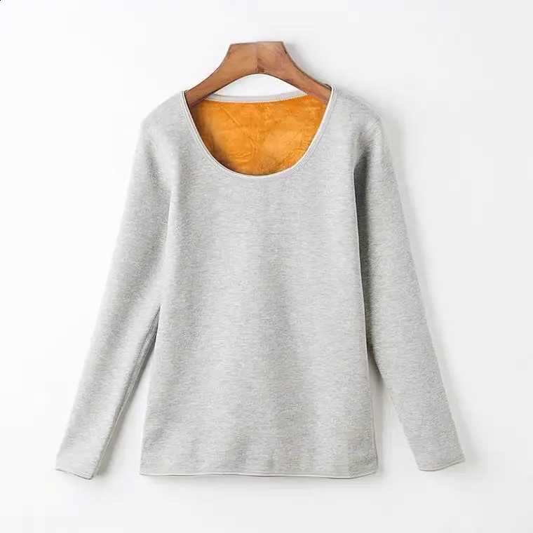 Thermal Underwear Top Ladies Plus Velvet Thick Clothes Tight-fitting Long-sleeved T-shirt Body Sculpting Bottoming Shirt H260916