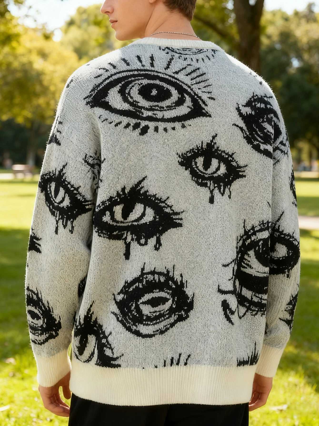 Knit Fall/Winter Men's Sweater Jacquard with Long Sleeves Anti-loose Thread Sweater Fashion Casual Homewear Pullover Trendy Patt J260916