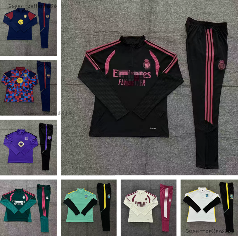 Men 26 27 Real Madridmen Tracksuit Brazil Training Set Half-Zip Training Suit Soccer Casual Sports Shirts Long Sleeve Designer Mens Sports Hoodie Pa