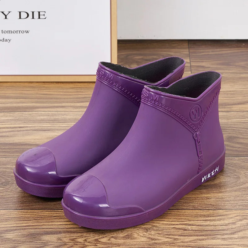 MultiSize Waterproof Ankle Rain Boots NonSlip Lightweight Rubber Shoes for Women Stylish Spring Autumn Wear 260917