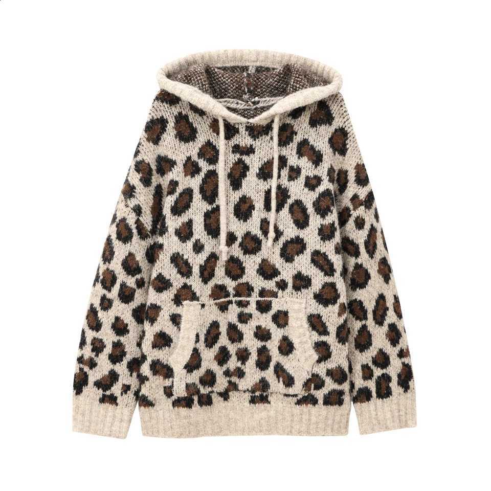 Pattern Animal Winter Women Jacquard Drawstring Long Sleeved Knitted Sweatshirt Woman Clothing Hoodie Sweater 2142195 J260916