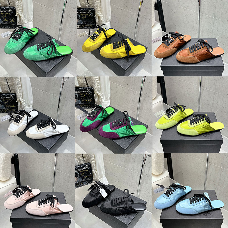Designer Boken Shoes Ladies Package Head Mule Shoes Womens Flat Shoes Outdoor Casual Shoes Lambskin Embroidered Shoe Upper Luxury Brand Fashion Shoe