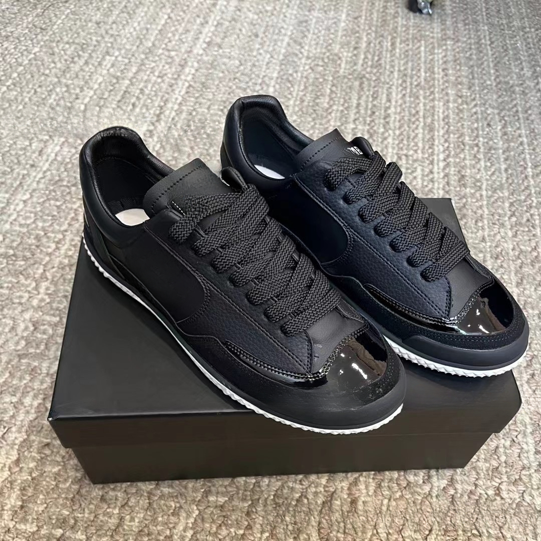 C designer shoes new color blocked casual shoes round toe flat shoes leather lace up versatile German training shoes fashionable women s sports shoe