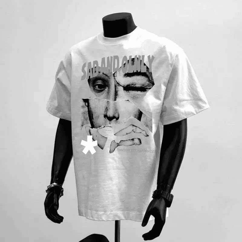 Designer Foreign trade 220g pure cotton 2026 new short-sleeve T-shirt for men, ins trendy brand, European and American hip-hop base shirt, summer to