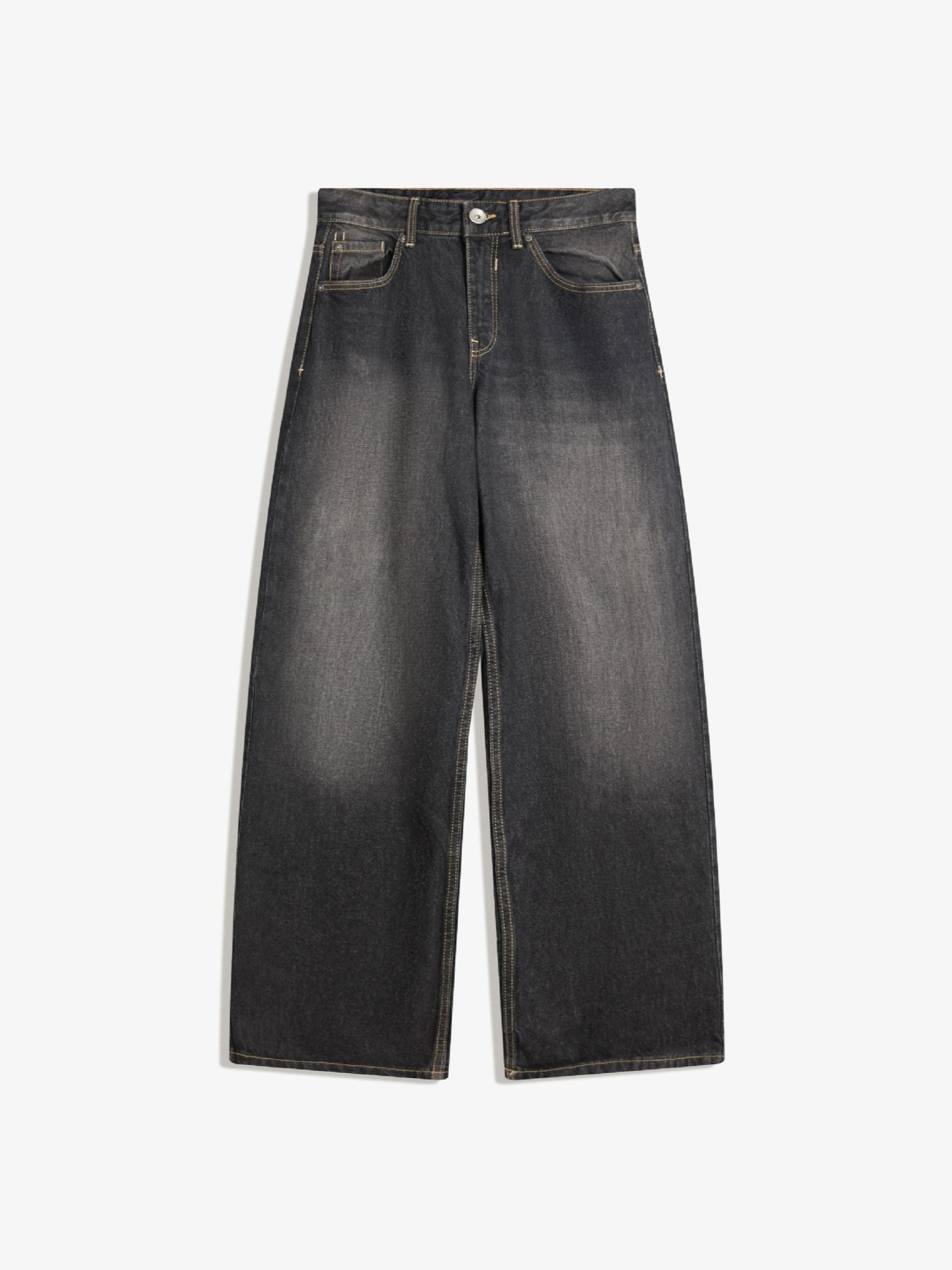 Foreign trade European and American mid-high waist commuter multi-color ins-style straight slim-fit versatile new wide-leg floor-length jeans 20