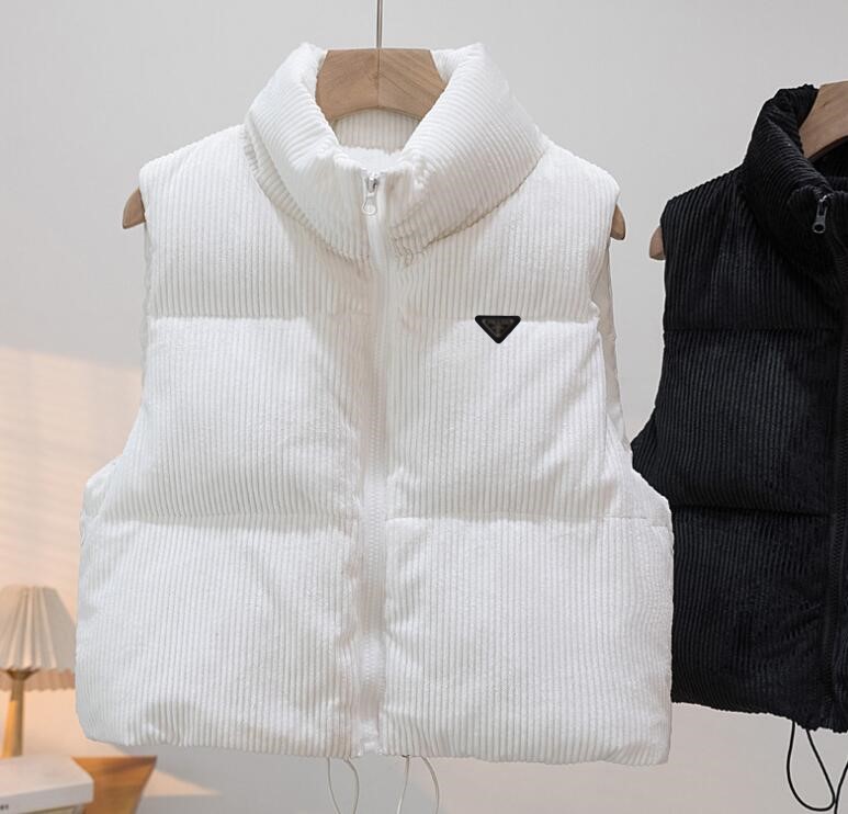 Women Down Vest Designer Winter Jacket Body Warmer Classic Parkas Corduroy cotton Coats Womens Puffer Vests