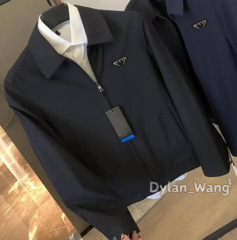 2026 New Triangle uxury Mens Spring Autumn Casual Jackets Embroidered Triangle Brand ogo Zippers Full Zip Hiking Cycling Travel Windproof Outwears T