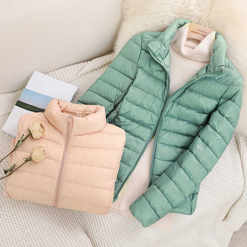 Short Slim Fit Puffer Women Jackets 2025 New Arrivals Spring Female Ultra Lightweight Packable Warm Coat Portable Outwear Coats H260917