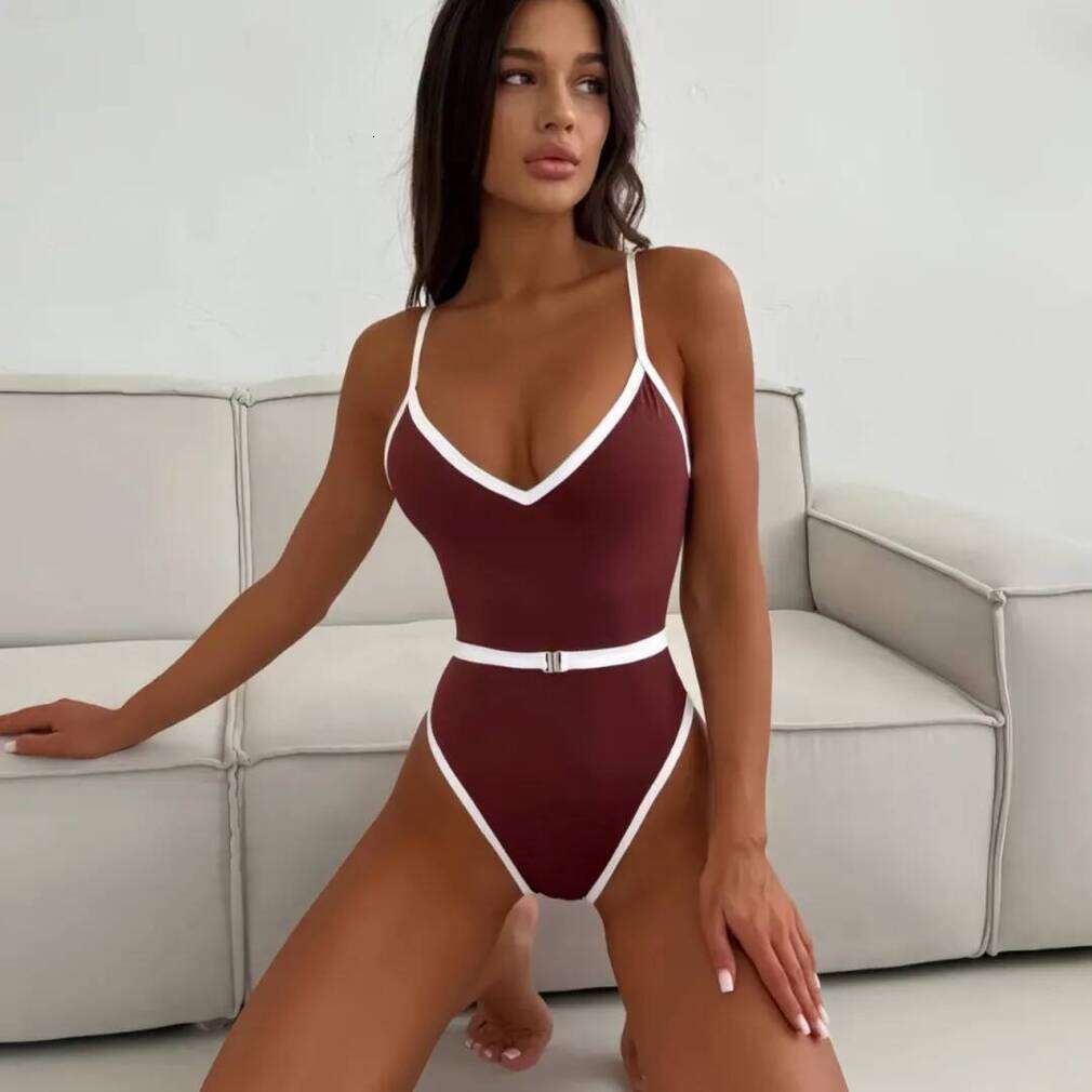 Hot Free Shipping Luxury Women's Swimwear Minimally Printed Women's Swimsuit With Fresh outdoor And Sweet Girlish Style Jumpsuit 003