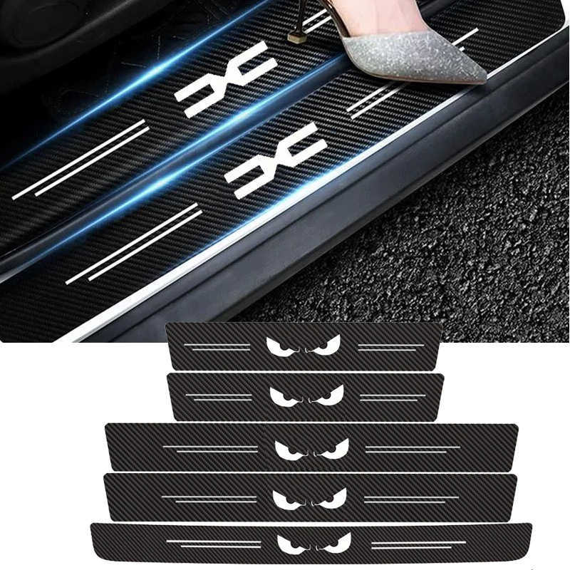 Car carbon fiber door sill trim trunk sill protector anti-scratch strip door edge guard and welcome step protector L26917