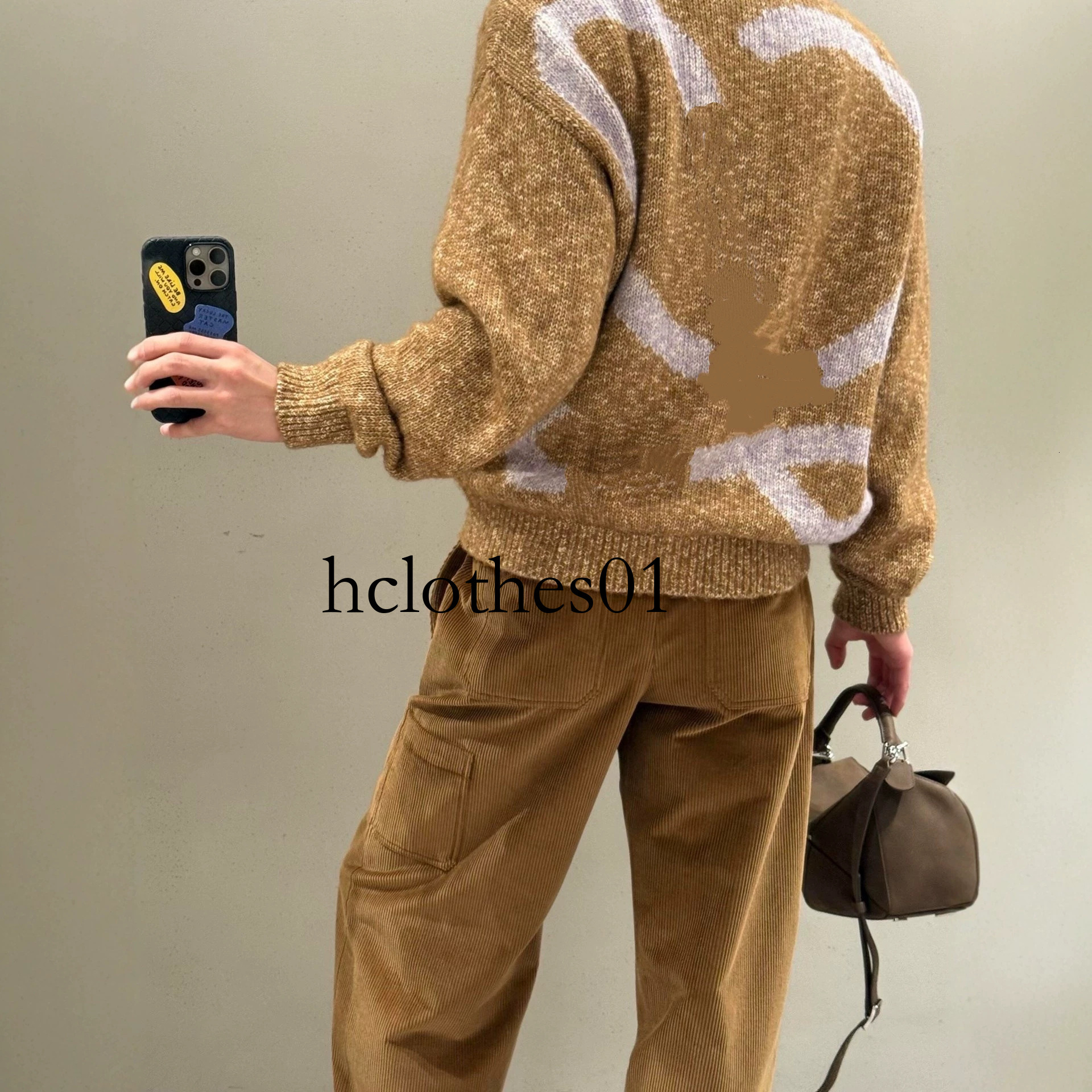 Cross-border Le brand original high-end version early autumn retro stand-up collar knit sweater, loose and versatile casual unisex sweater