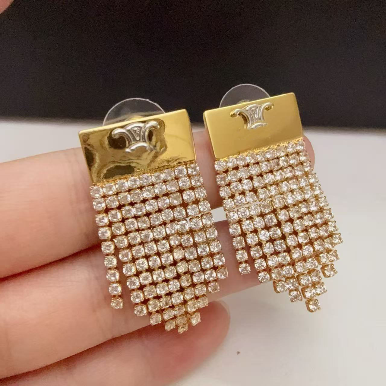 High Quality Designer Earrings for Women Silver Gold Drop Crystal Earring Party Wedding Engagement Lovers Gift Luxury Jewelry with Flannel Bag