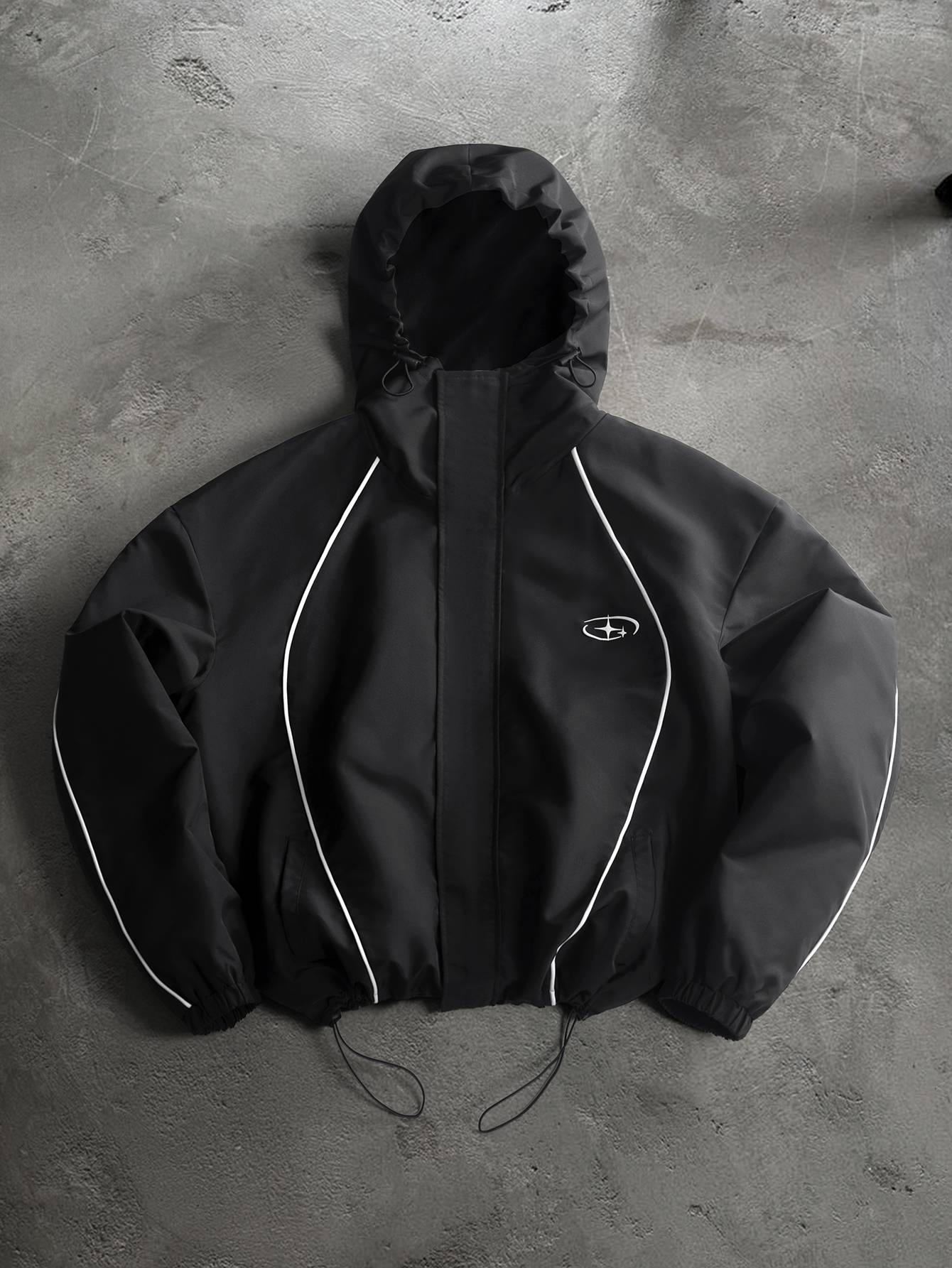 Men's & Women's Cropped Hooded Jacket Y2K Racing Color Block ZipUp Streetwear Windbreaker Outerwear S2XL 26Y0917