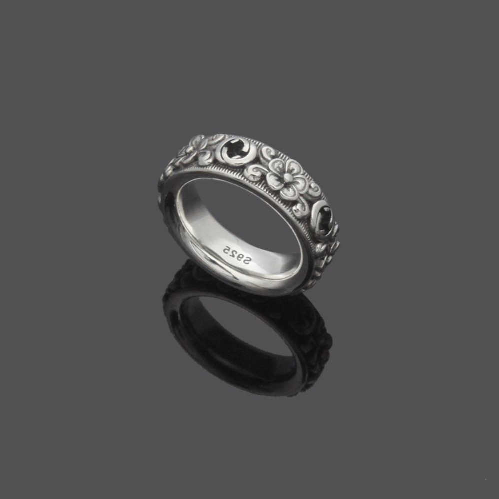Letter G Ring For Women Men S925 Sterling Silver Flower Ring Engagement Wedding Rings Jewelry Gifts S260916TO26