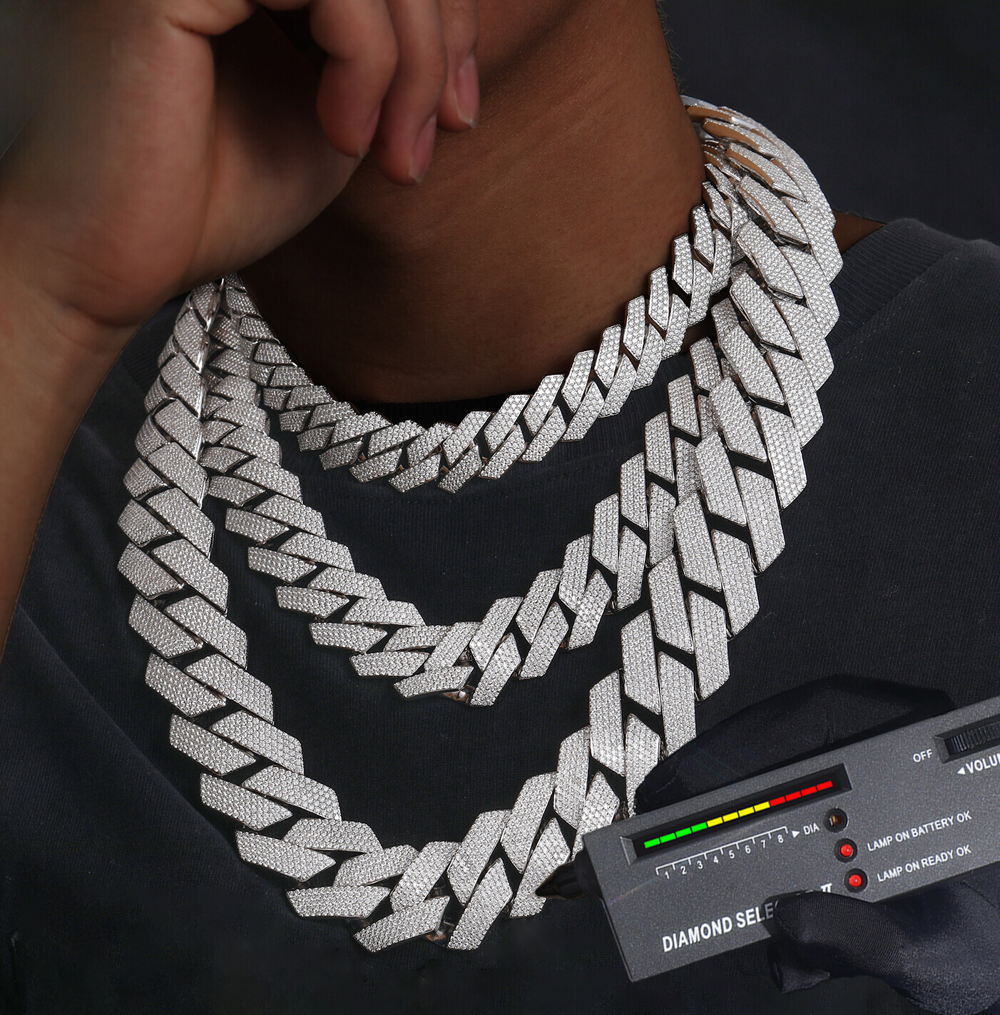 Luxury Hip Hop Jewelry Gift 6-25MM White Gold 925 Sterling Silver VVS Moissanite Diamond Iced Out Cuban Link Chain for Men Women