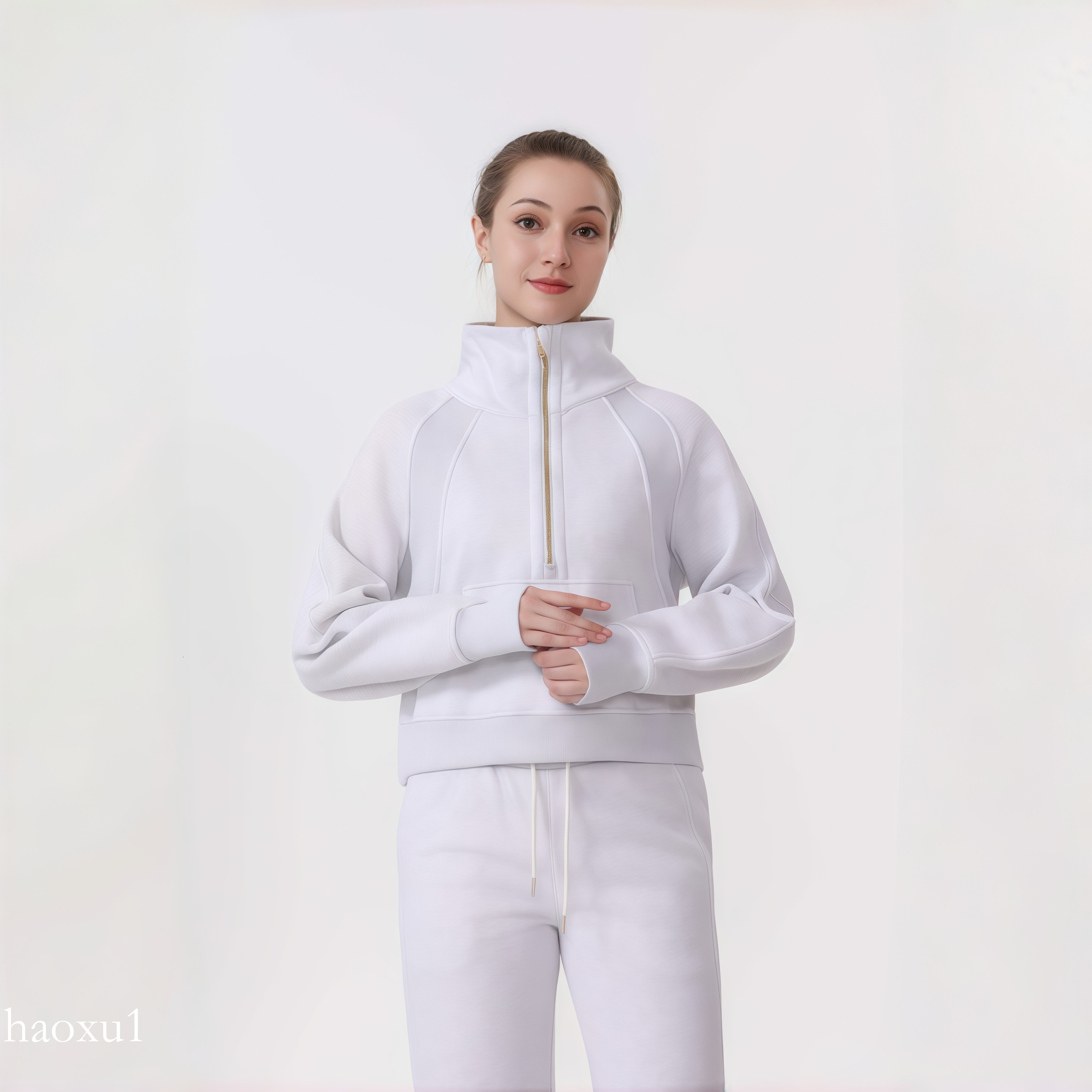 Yoga Hoodie Hoodies Designer Yoga Jacket Stand collar Half zipper Design Womens Fashion Long-sleeved Relaxation Sportswear Gym Yoga wear