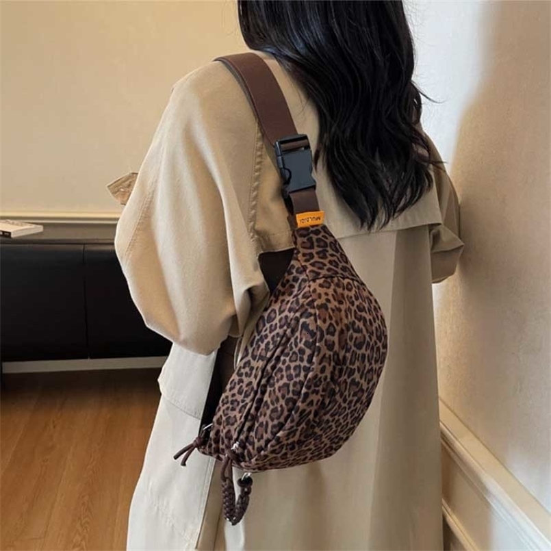Women's Leopard Print Chest Bag Autumn/Winter Fashion Crossbody Bag Trendy Sporty Multifunctional Waist Bag Waist Packs bolsa 260916cj
