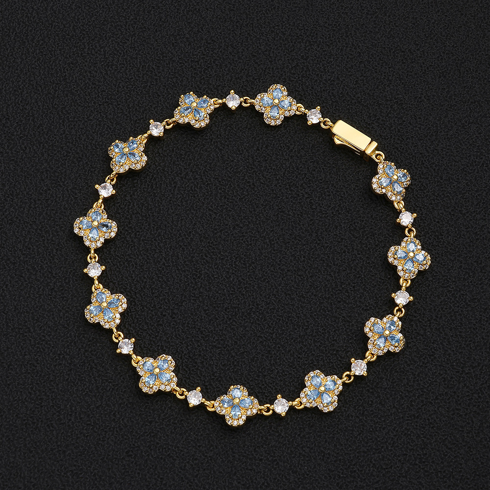 Hip-hop cross-border 9mm four-leaf clover bead chain accessories, creating a sophisticated stylish look, European and American-style jewelry, custom