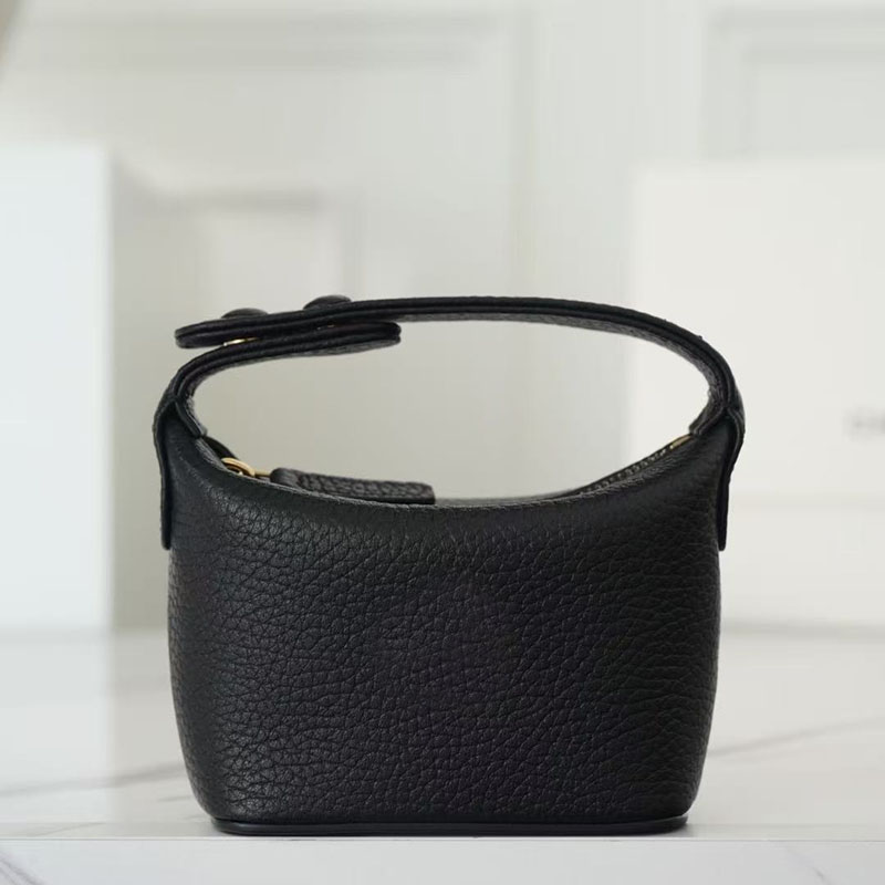 Mini Lunch Box Bag for Women Small Hobo Black Grained Calfskin handbag Designer Bags 2026 Trends Fashion Bags Adjustable Top Handle Zipper Closure S
